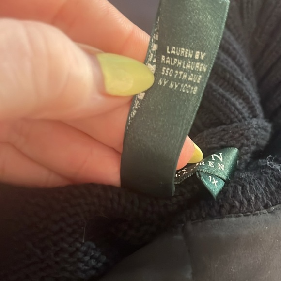 LRL Black Sweater Gold Metallic Dragon Size 1X Lauren Ralph Lauren Embroidered - Picture 7 of 9